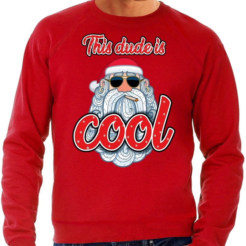 Rode foute kersttrui-sweater coole kerstman this dude is cool voor heren