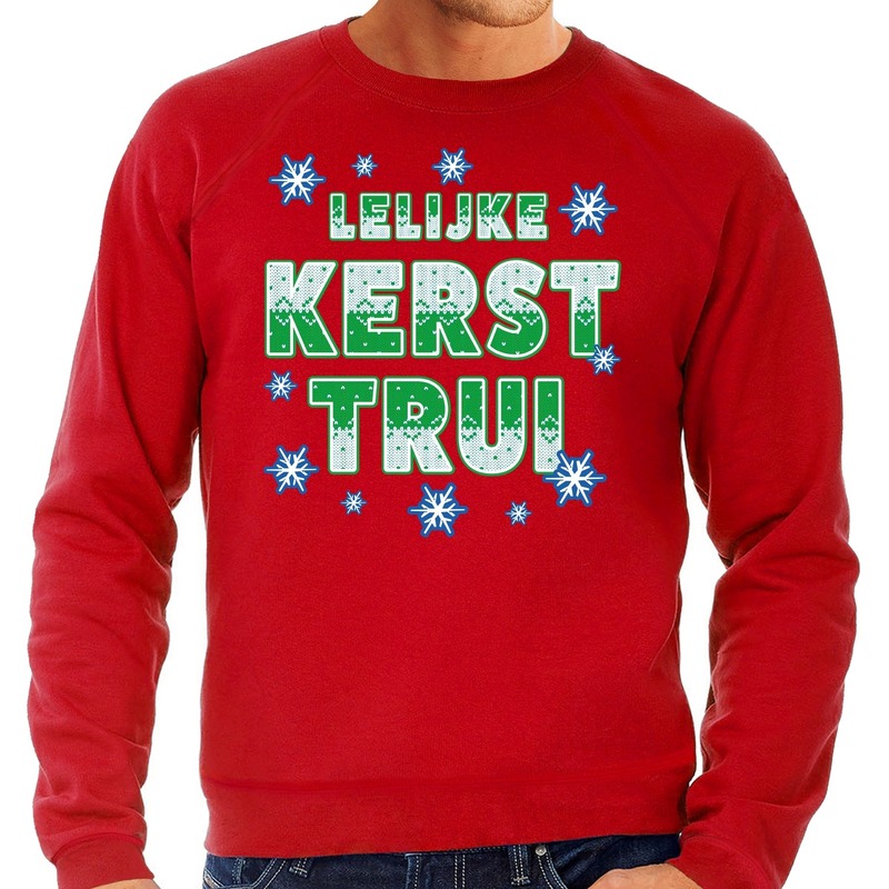 Rode foute kersttrui-sweater Lelijke Kerst trui voor heren