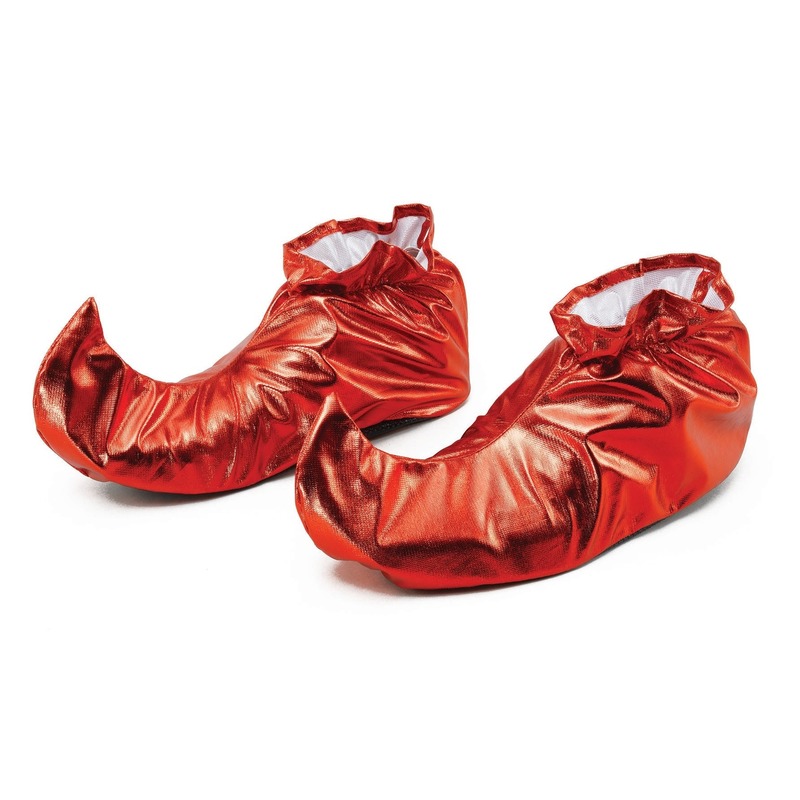 Rode metallic kerstelf schoenhoezen voor volwassenen