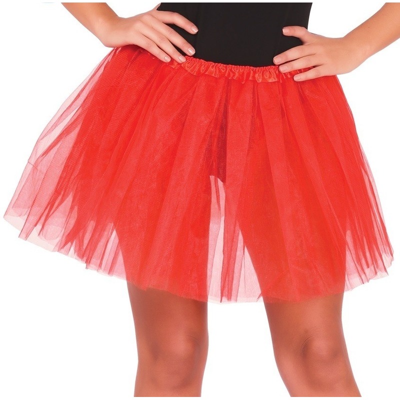 Rode verkleed petticoat voor dames 40 cm