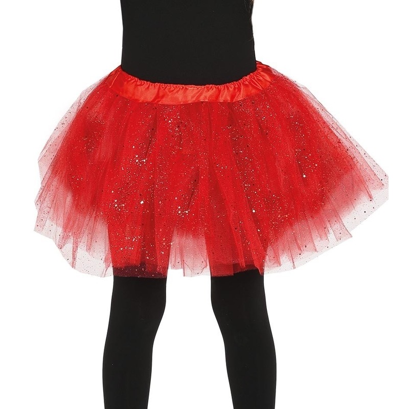 Rode verkleed petticoat voor meisjes 31 cm