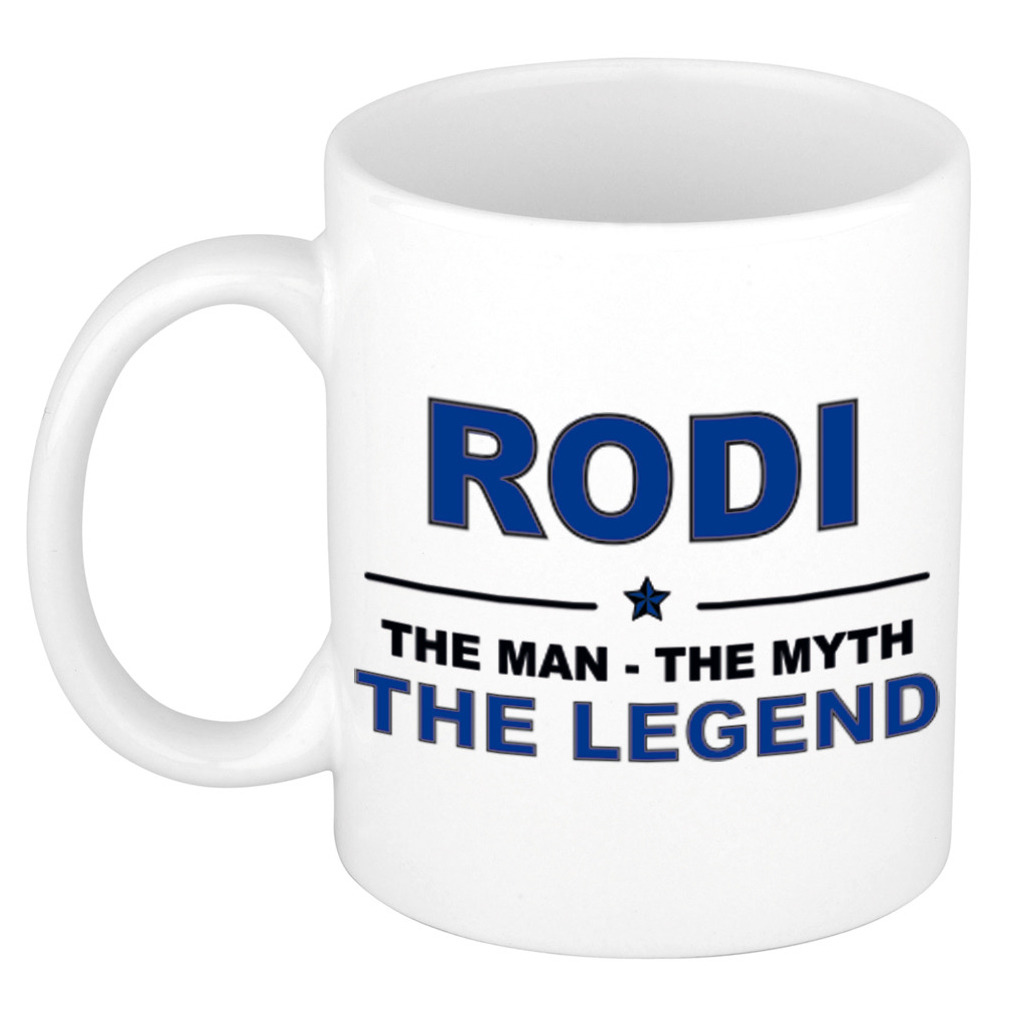 Rodi The man, The myth the legend verjaardagscadeau mok-beker keramiek 300 ml