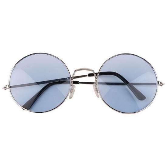 Ronde Hippie-Flower power bril XL blauw