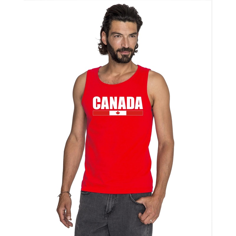 Rood Canada supporter singlet shirt- tanktop heren