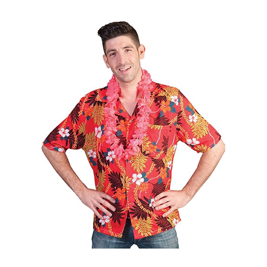 Rood Hawaii shirt met tropische print voor heren