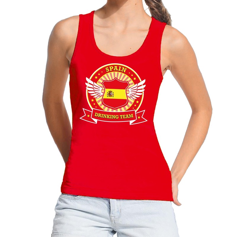Rood Spain drinking team tanktop-mouwloos shirt dames