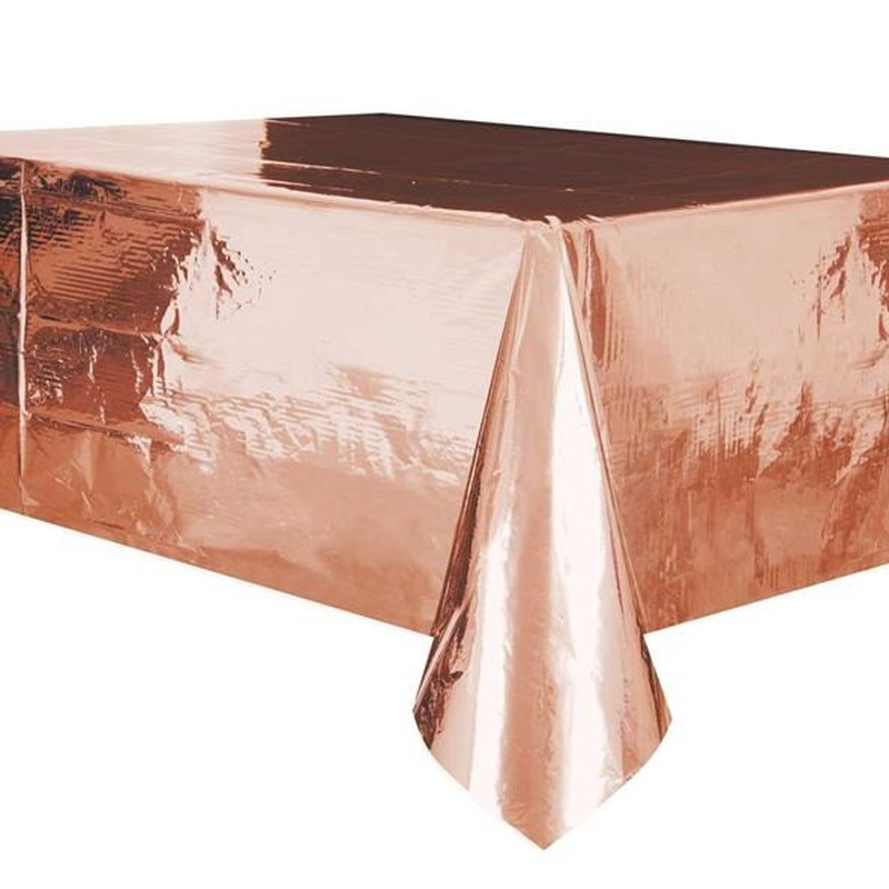 Rose gouden tafelkleed-tafellaken 137 x 274 cm folie