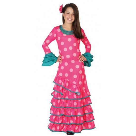 Roze Flamenco jurken voor meiden
