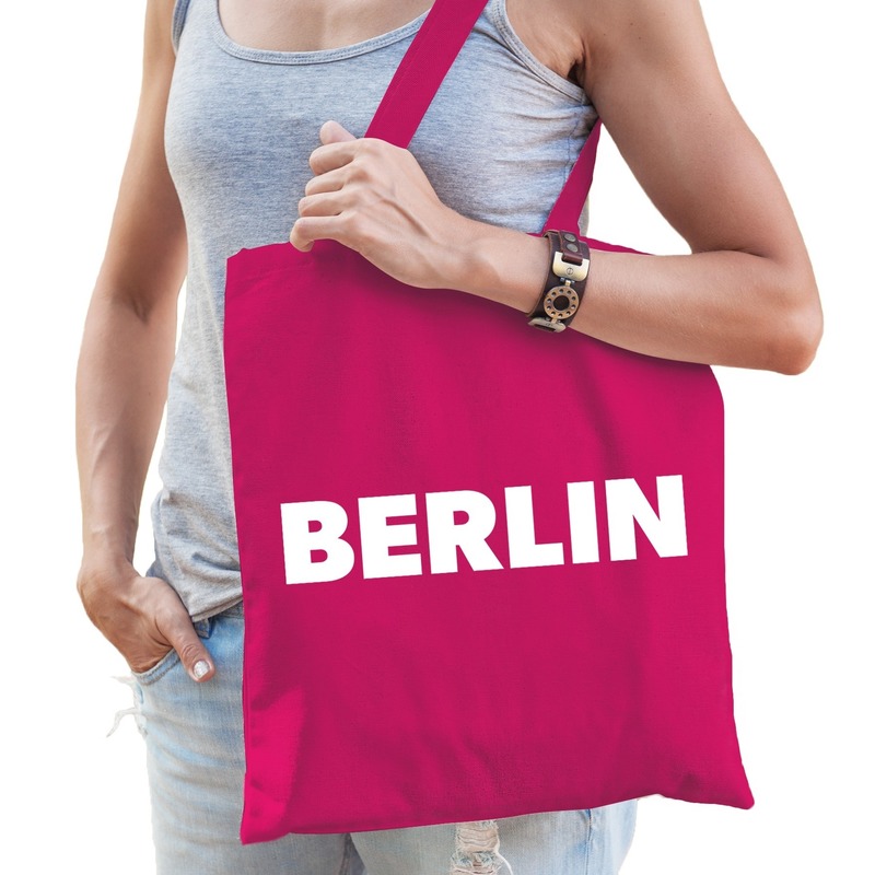 Roze katoenen Berlijn tas