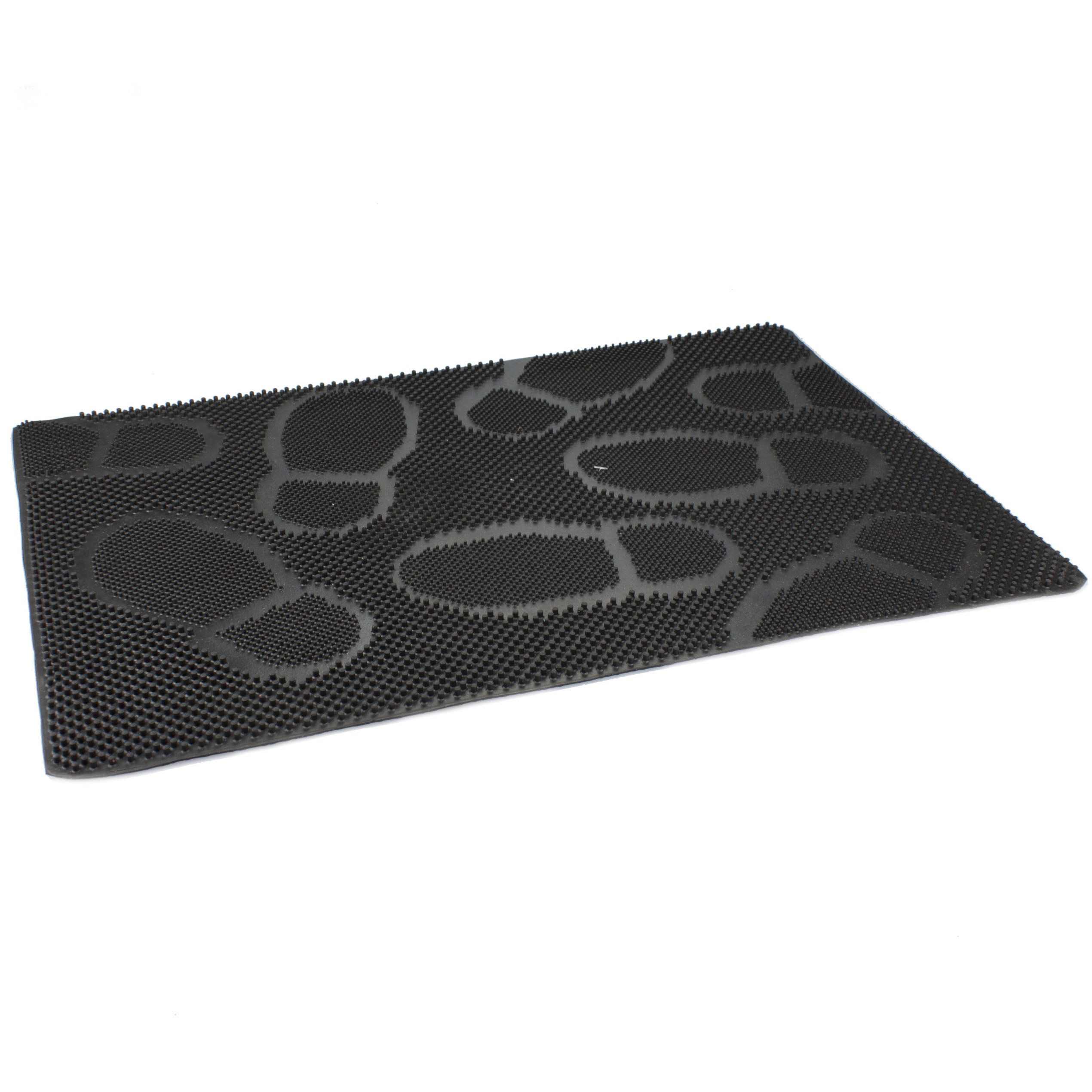 Rubberen anti-slip deurmat-buitenmat zwart met noppen 60 x 40 cm