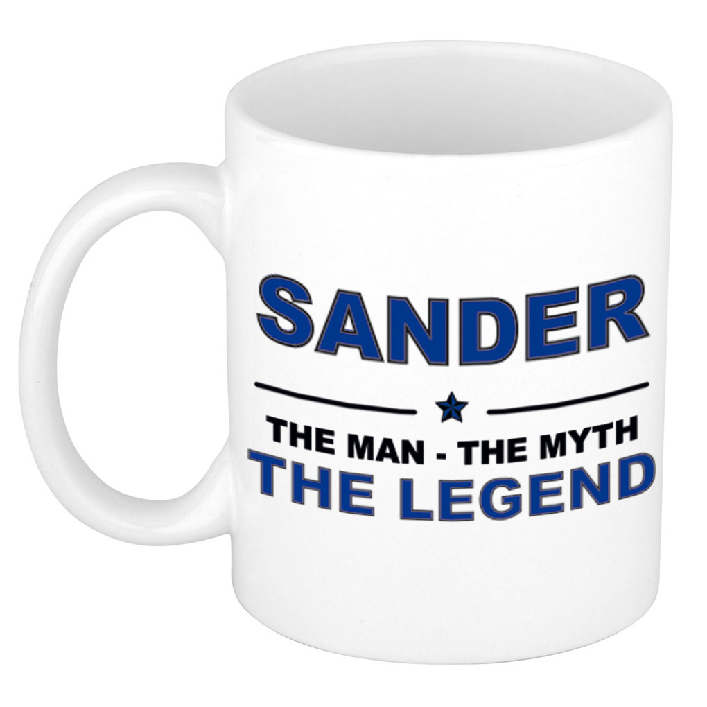Sander The man, The myth the legend verjaardagscadeau mok-beker keramiek 300 ml