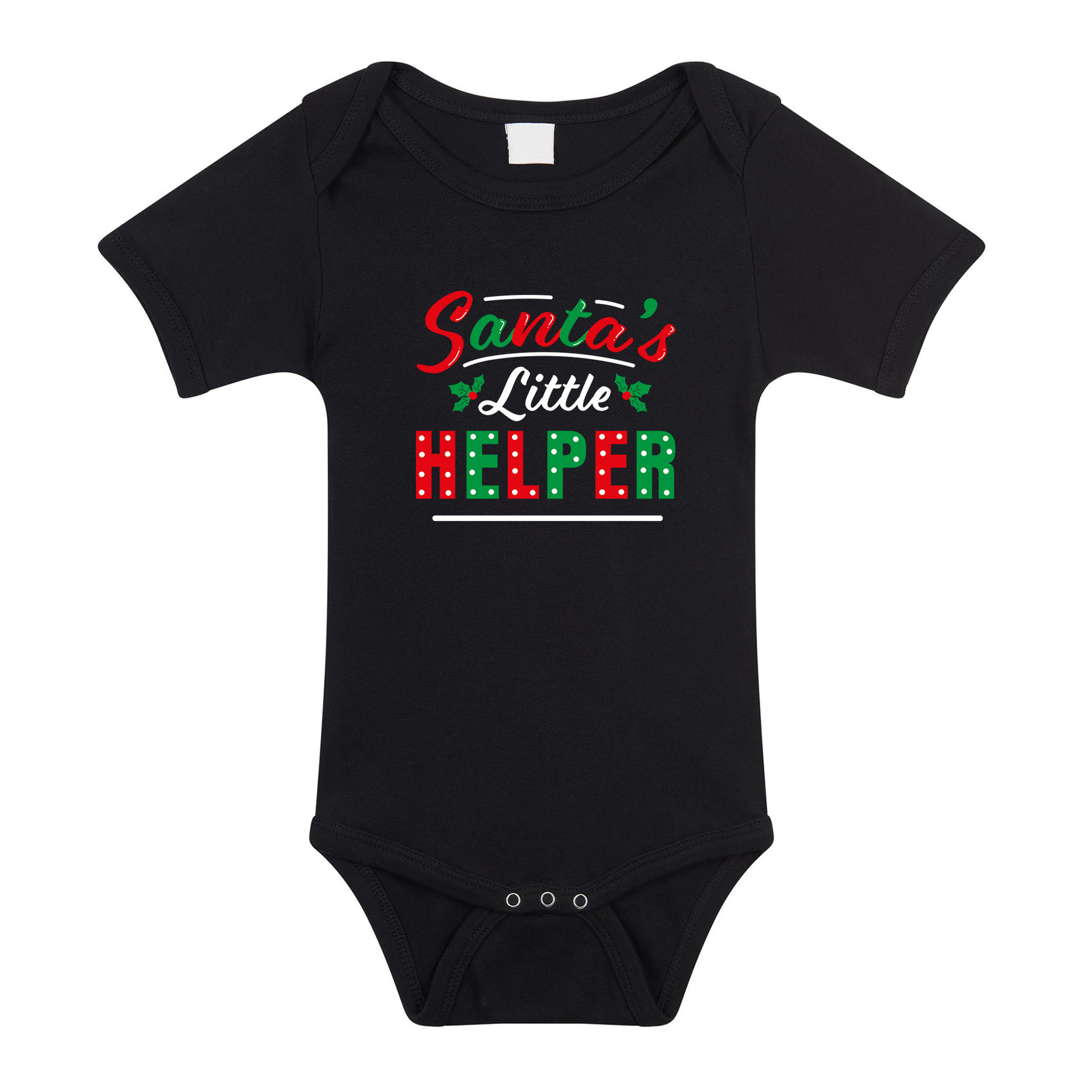 Santas little helper-Het hulpje van de Kerstman Kerst rompertje zwart voor babys