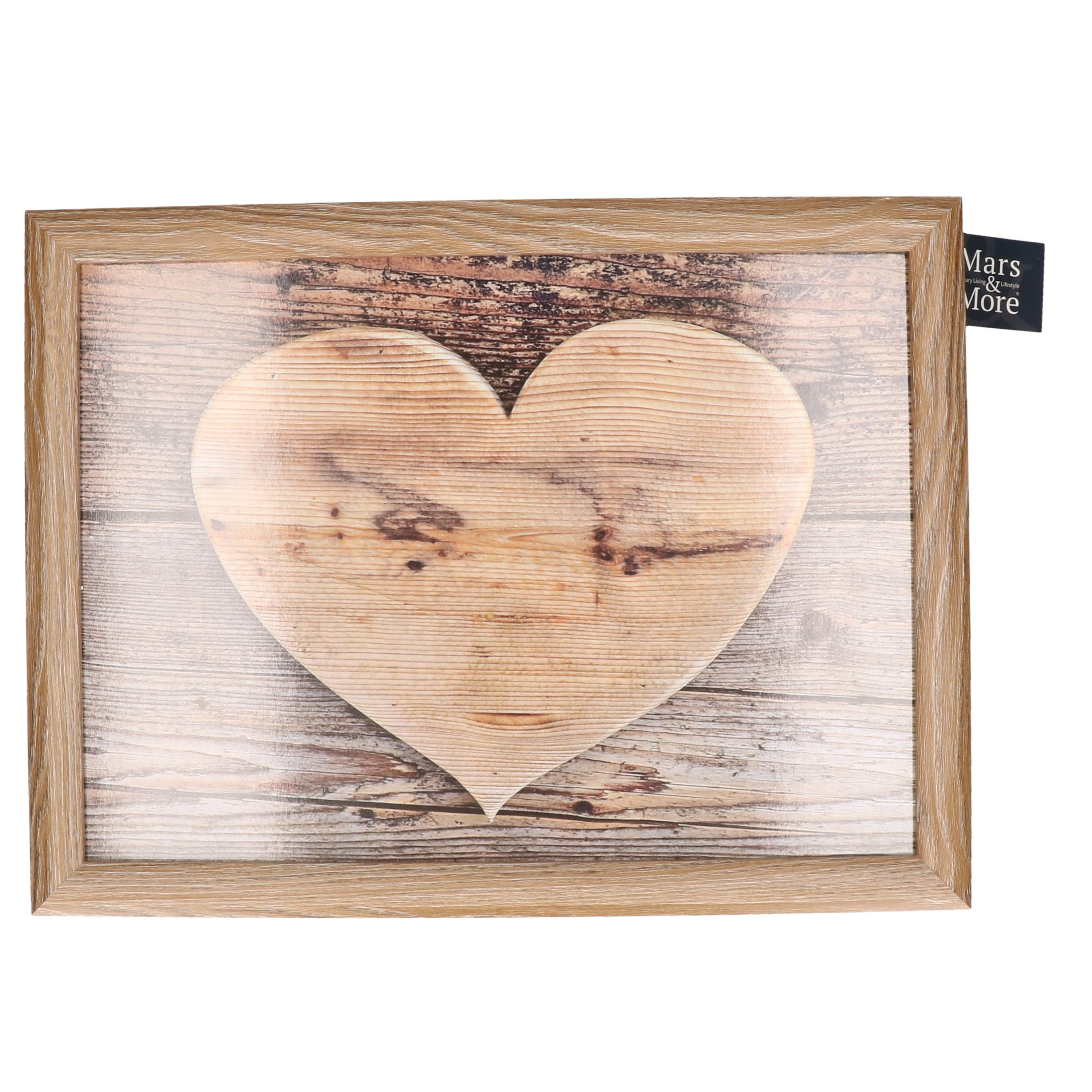 Schootkussen-laptray hart houtprint 43 x 33 cm