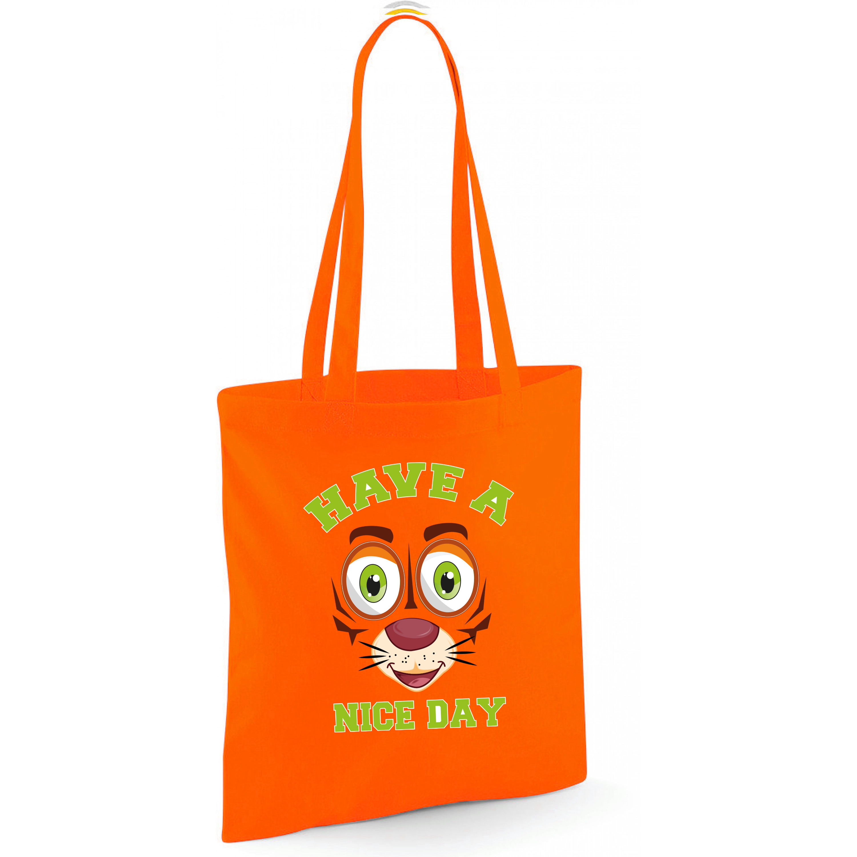 Schoudertas jongens tijger oranje have a nice day 42 x 38 cm shopper-tote bag
