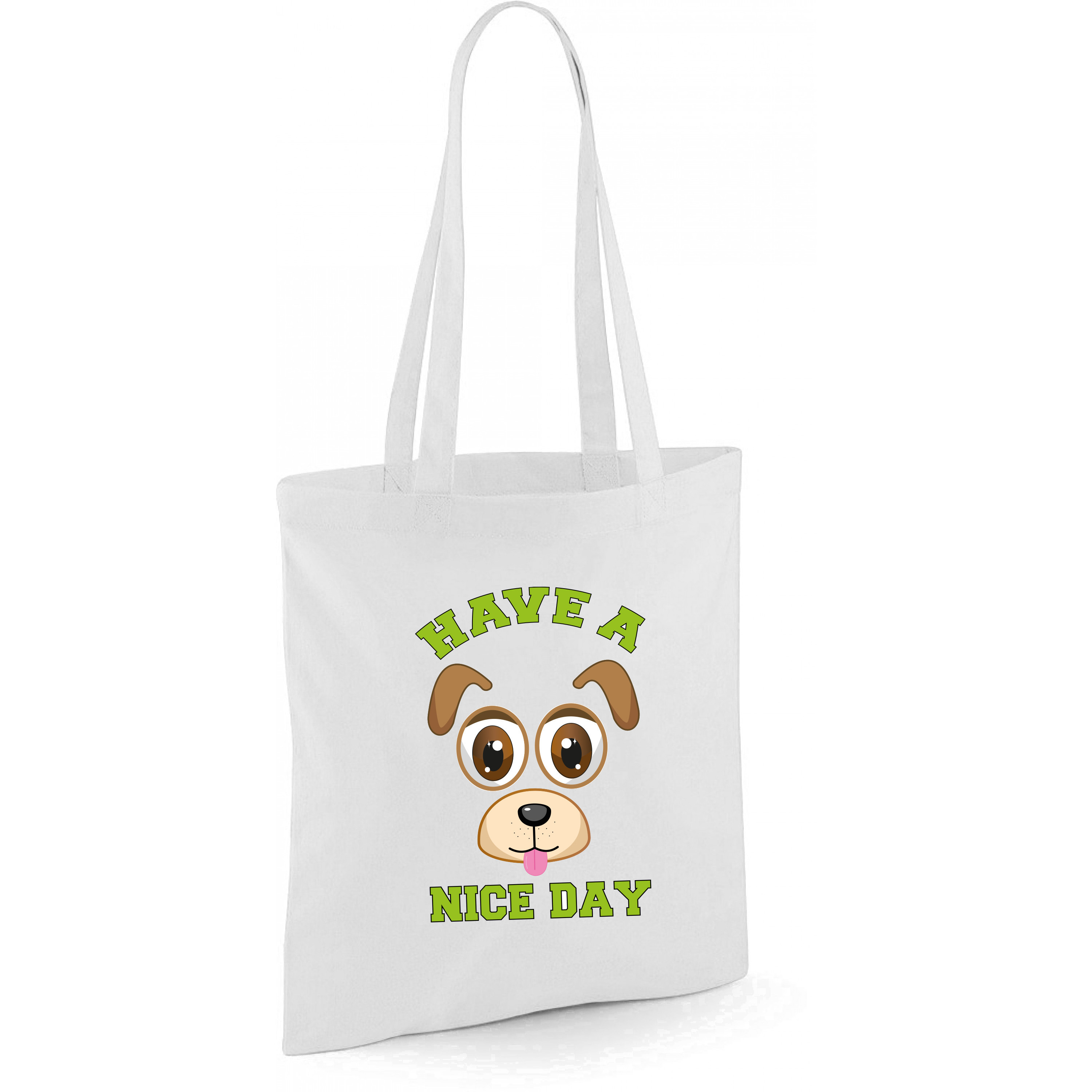 Schoudertas meisjes hond wit have a nice day 42 x 38 cm shopper-tote bag