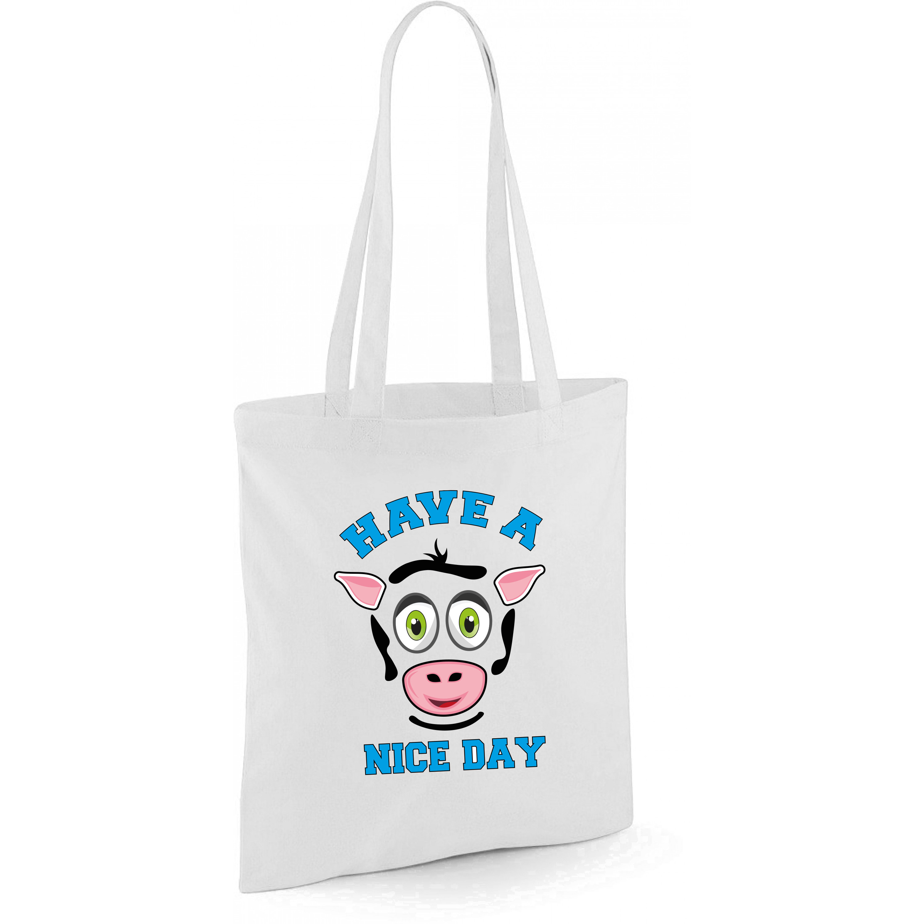 Schoudertas meisjes koe wit have a nice day 42 x 38 cm shopper-tote bag