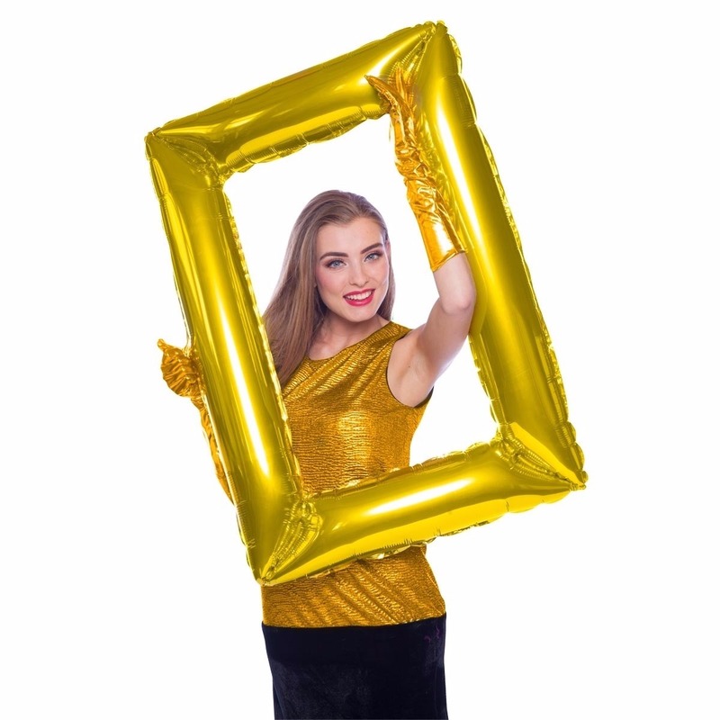 Selfie foto frame rechthoek goud 85 x 60 cm