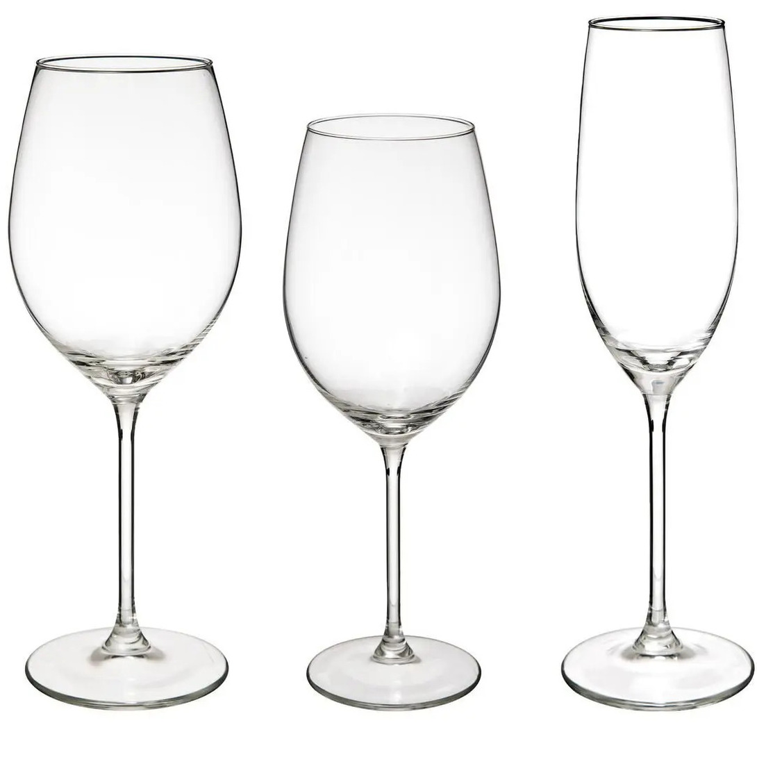Set van 18x wijnglazen en champagneglazen Lina 210-410-540 ml van glas