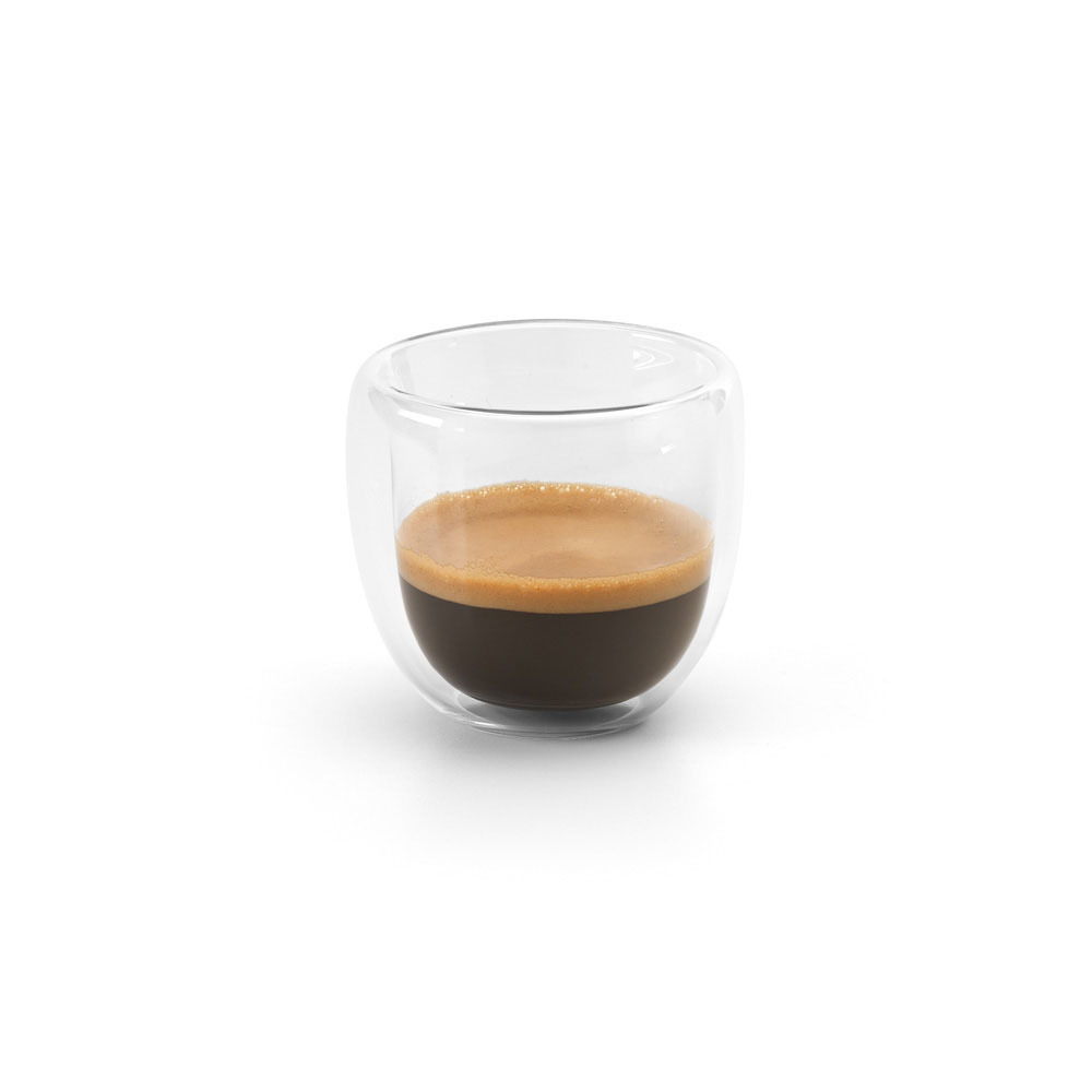 Set van 2x dubbelwandige koffie-espresso glazen 70 ml transparant