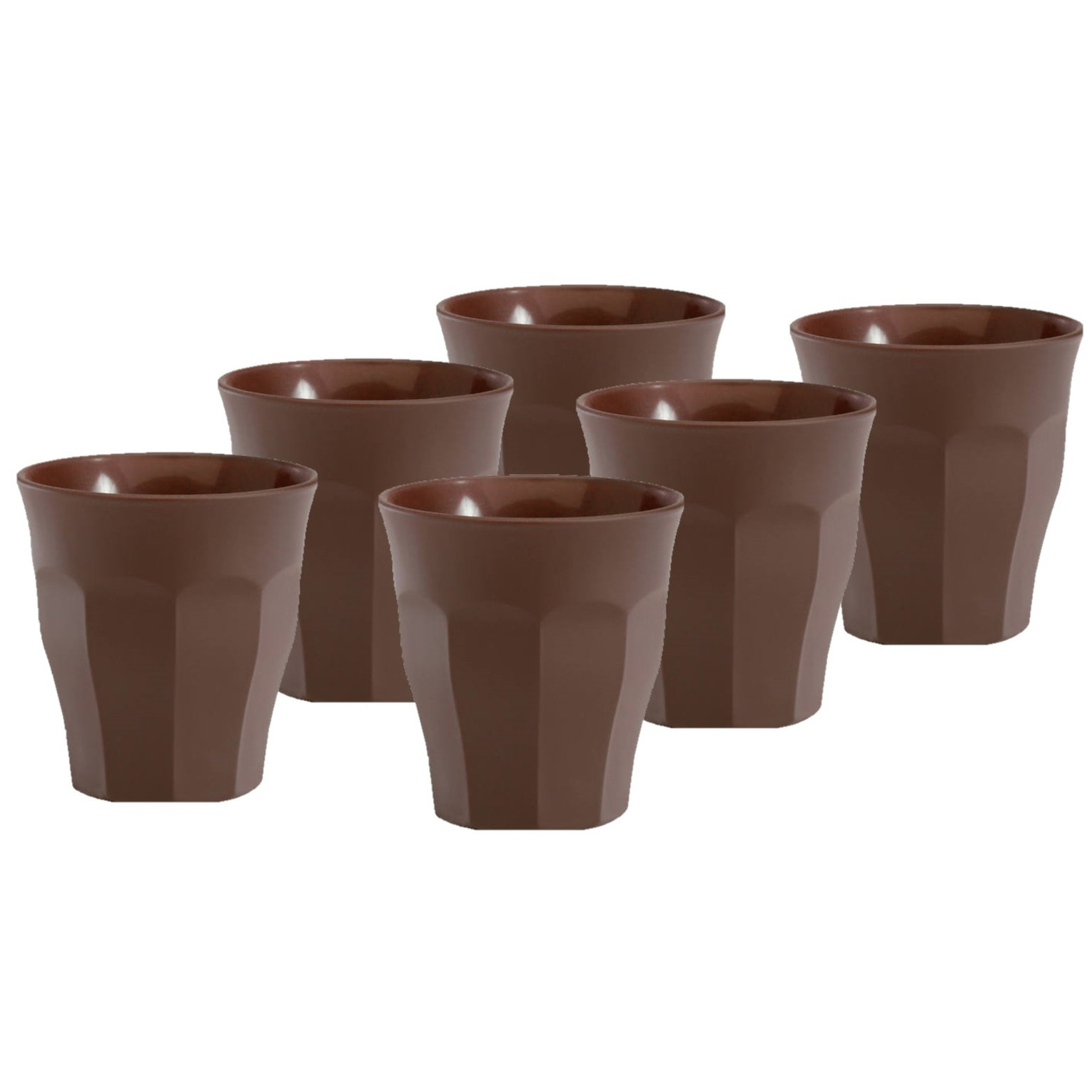Set van 6x stuks koffie-espresso glazen bruin 90 ml Picardie