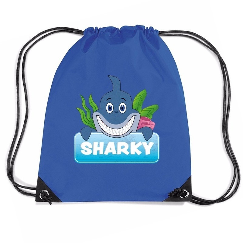 Sharky de haai rugtas-gymtas blauw voor kinderen