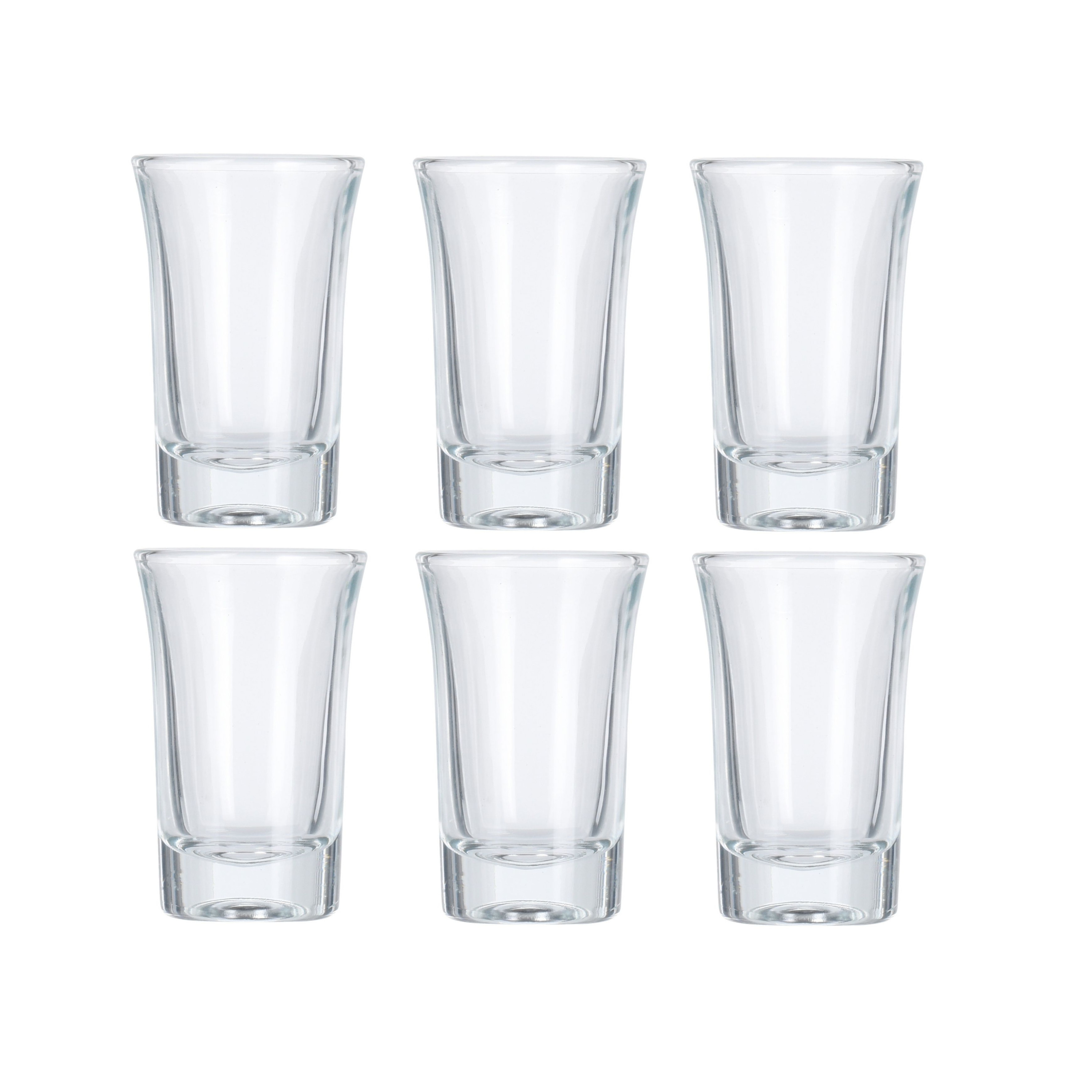 Shotglazen-borrelglaasjes 6x stuks glas transparant 40 ml