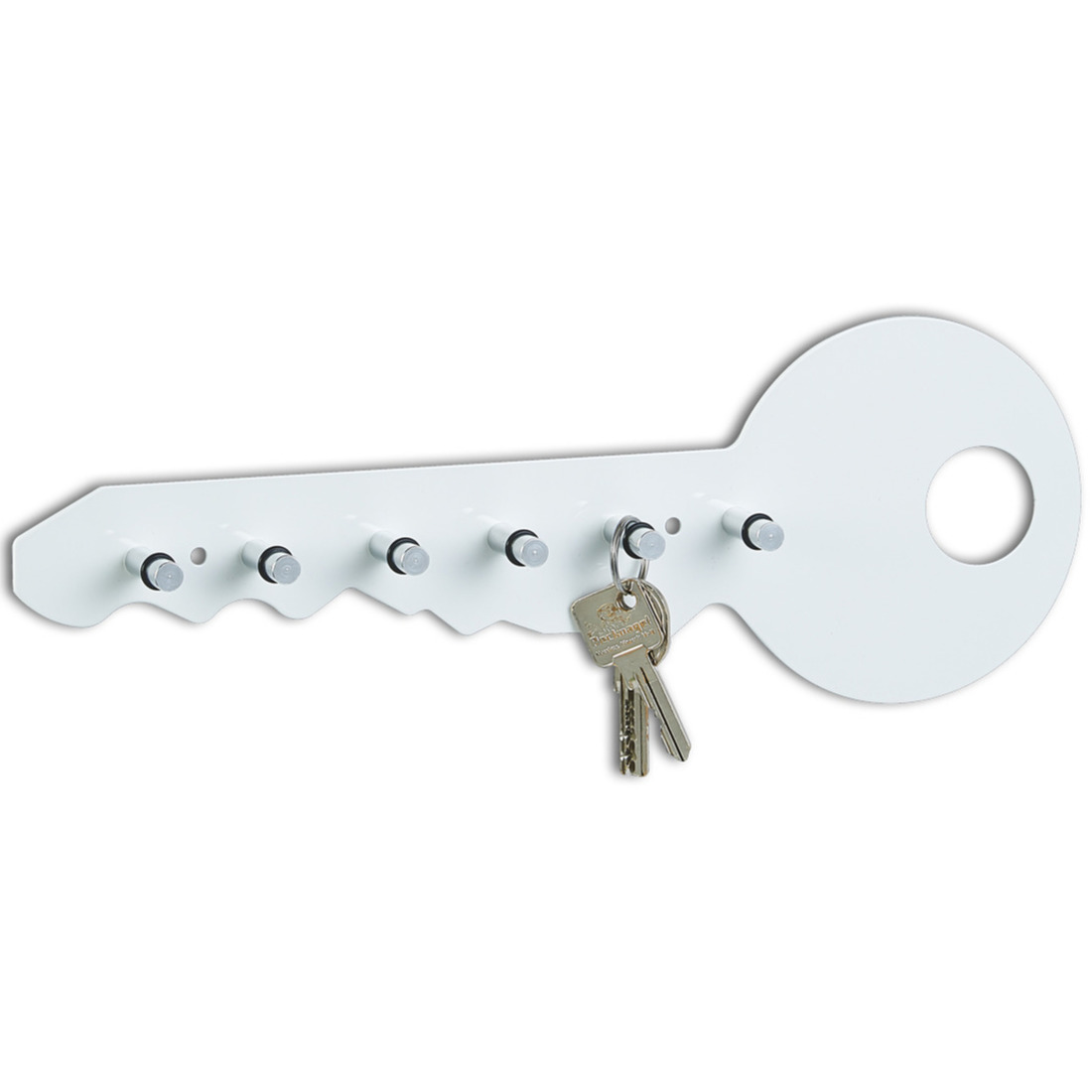 Sleutelrek wit voor 6 sleutels 35 cm