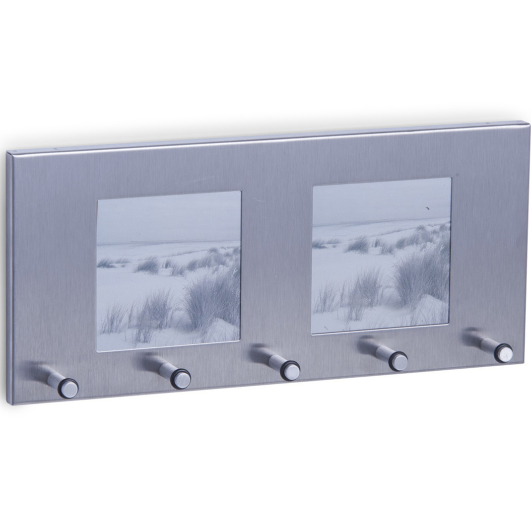 Sleutelrek zilver voor 5 sleutels met foto vensters 29 cm