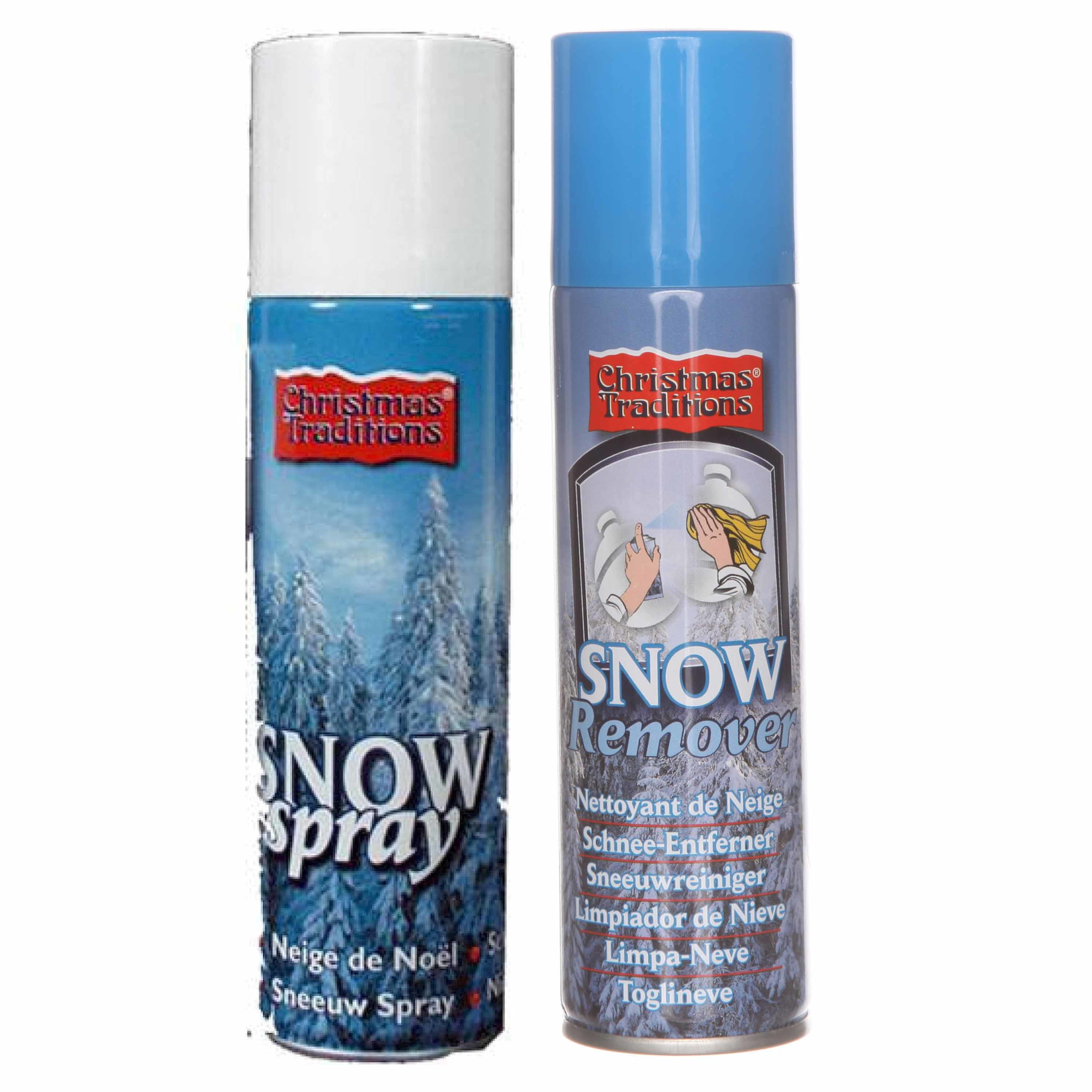 Sneeuwspray set 1x spuitsneeuw bus 300 ml en 1x reinigingsspray 125 ml