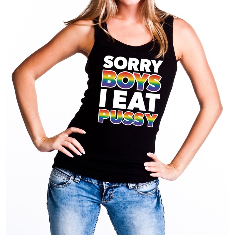 Sorry boys i eat pussy gaypride tanktop-mouwloos shirt zwart voo