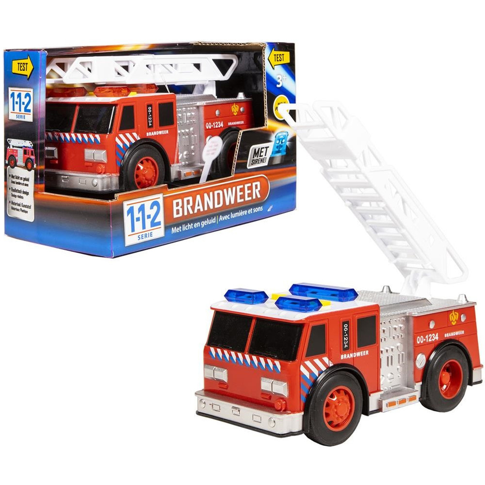 Speelgoed brandweerwagen met licht en geluid 18 x 8 x 10.5 cm