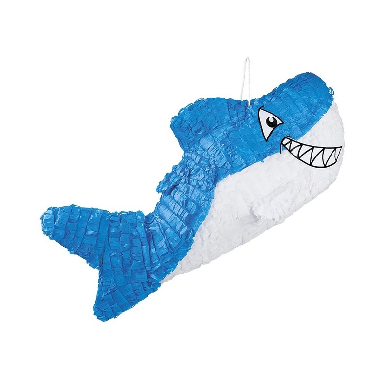 Speelgoed-kinderfeest pinata haaien blauw 60 cm