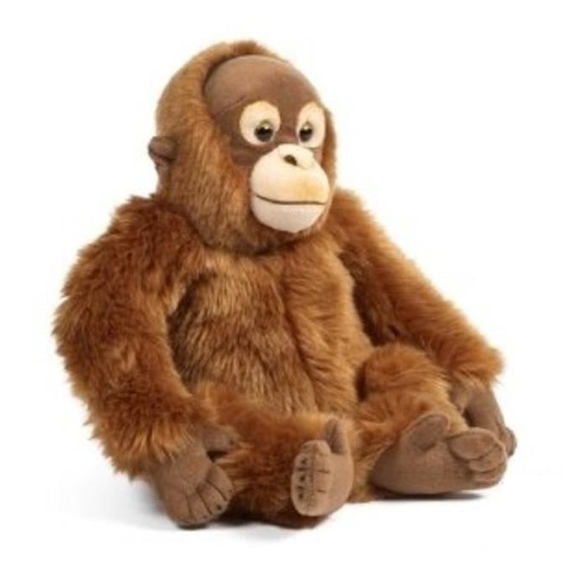 Speelgoed knuffel aapje Orang Oetan bruin 30 cm