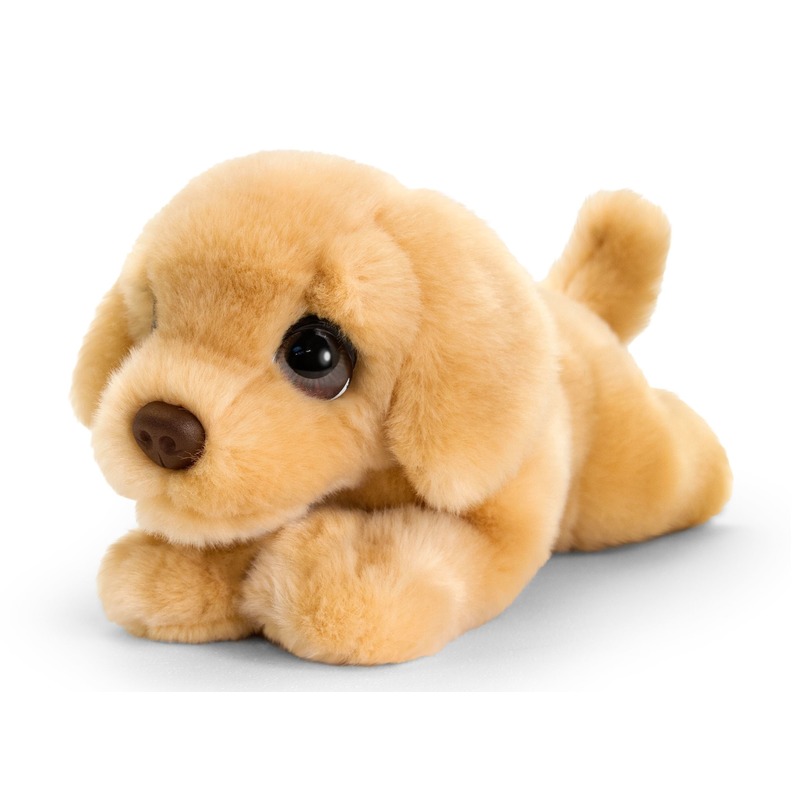 Speelgoed liggende knuffel Labrador bruin hondje 25 cm