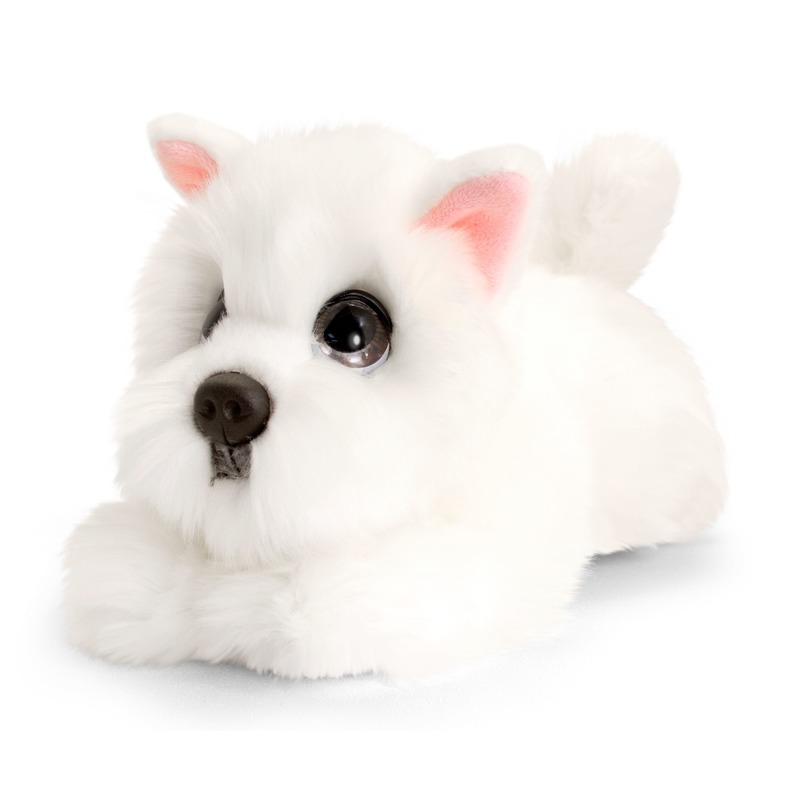 Speelgoed liggende knuffel Westie wit hondje 25 cm
