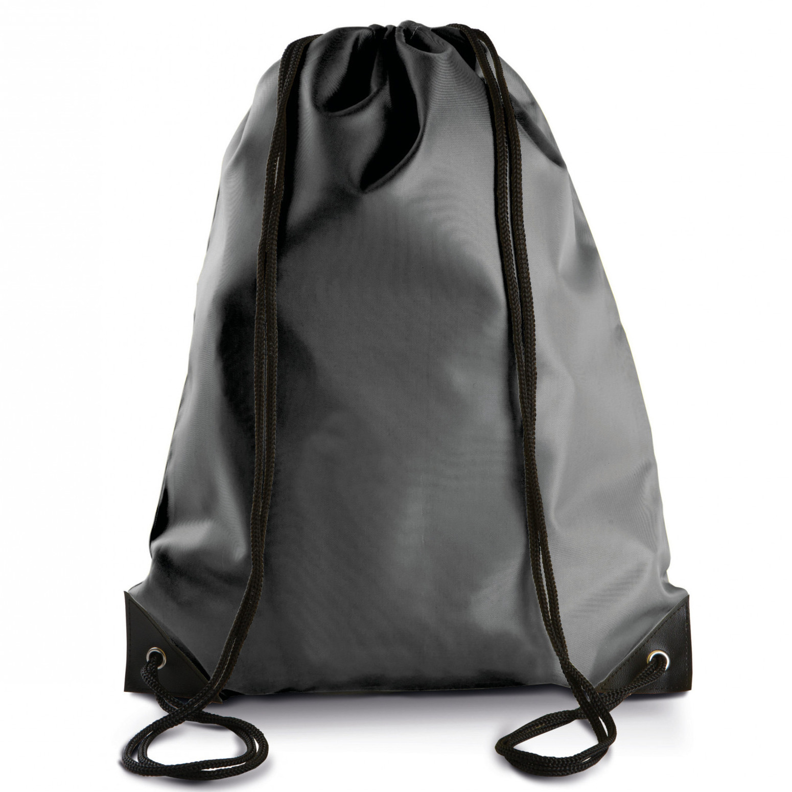 Sport gymtas-draagtas donkergrijs met rijgkoord 34 x 44 cm van polyester