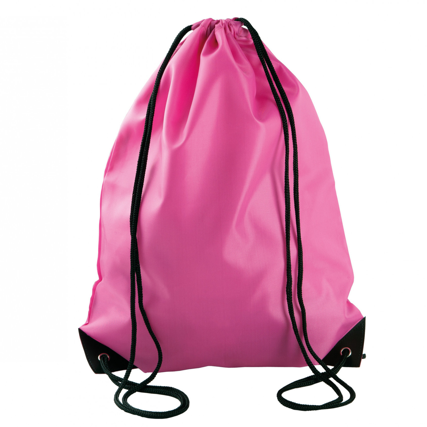 Sport gymtas-draagtas fuchsia roze met rijgkoord 34 x 44 cm van polyester