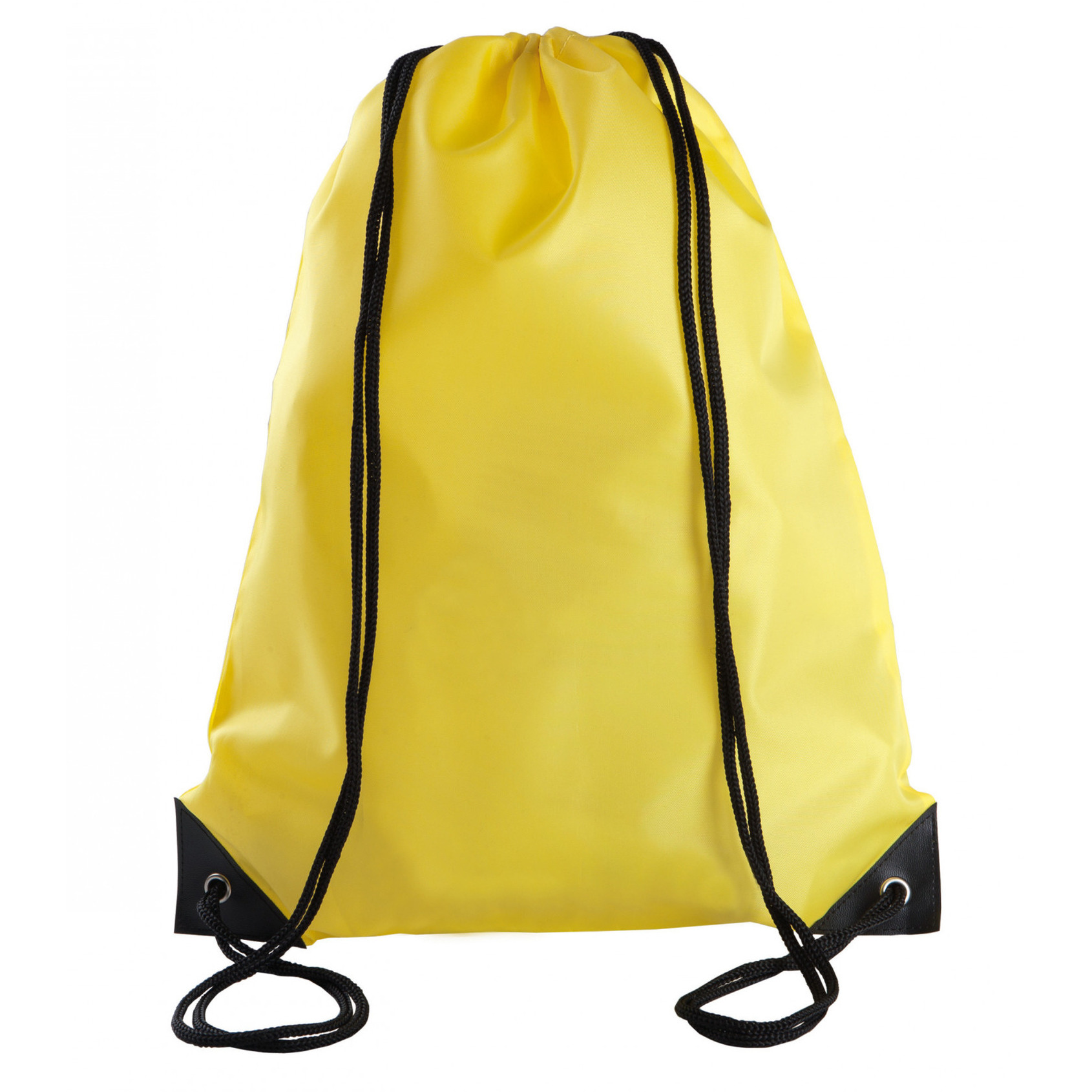Sport gymtas-draagtas geel met rijgkoord 34 x 44 cm van polyester