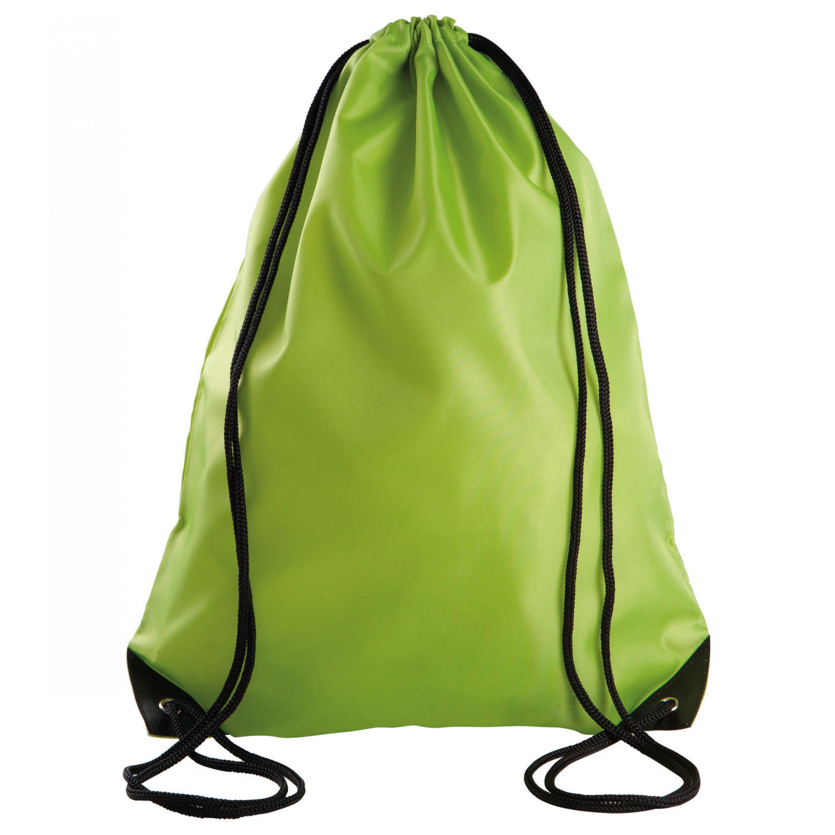 Sport gymtas-draagtas lime groen met rijgkoord 34 x 44 cm van polyester