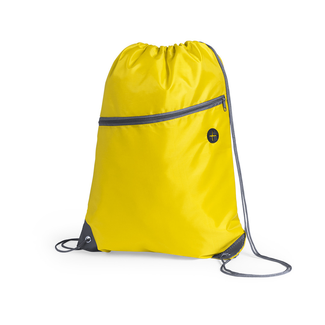 Sport gymtas-rugtas-draagtas geel met rijgkoord 34 x 44 cm van polyester