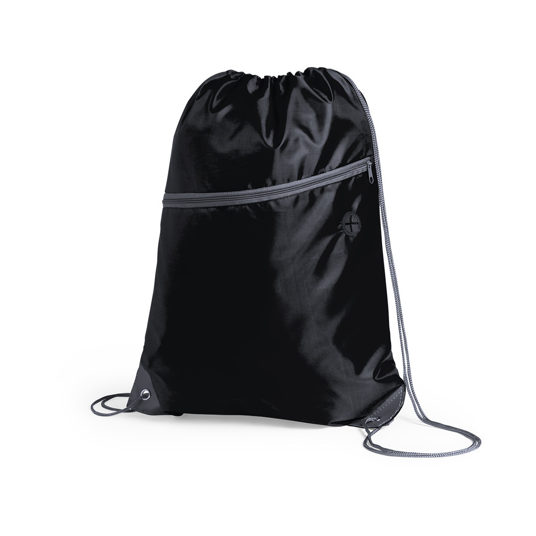 Sport gymtas-rugtas-draagtas zwart met rijgkoord 34 x 44 cm van polyester