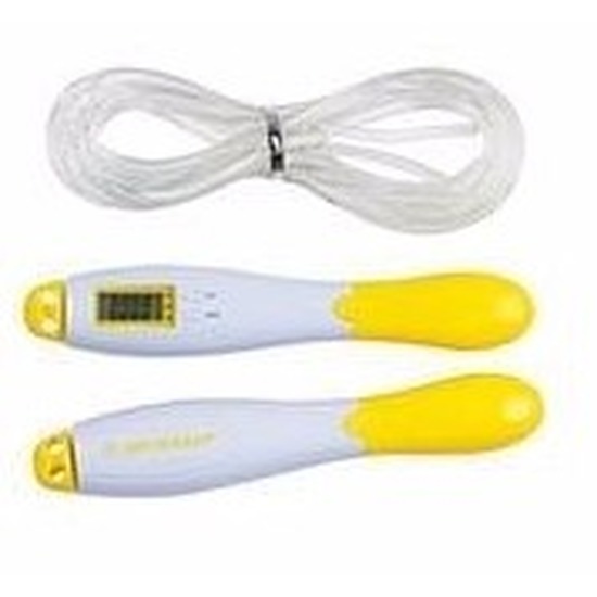 Springtouw geel-wit met digitale meter
