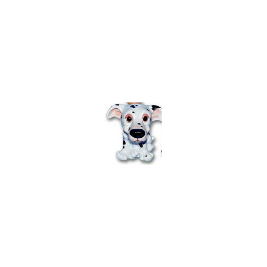 Stenen Dalmatier puppie zittend 13 cm