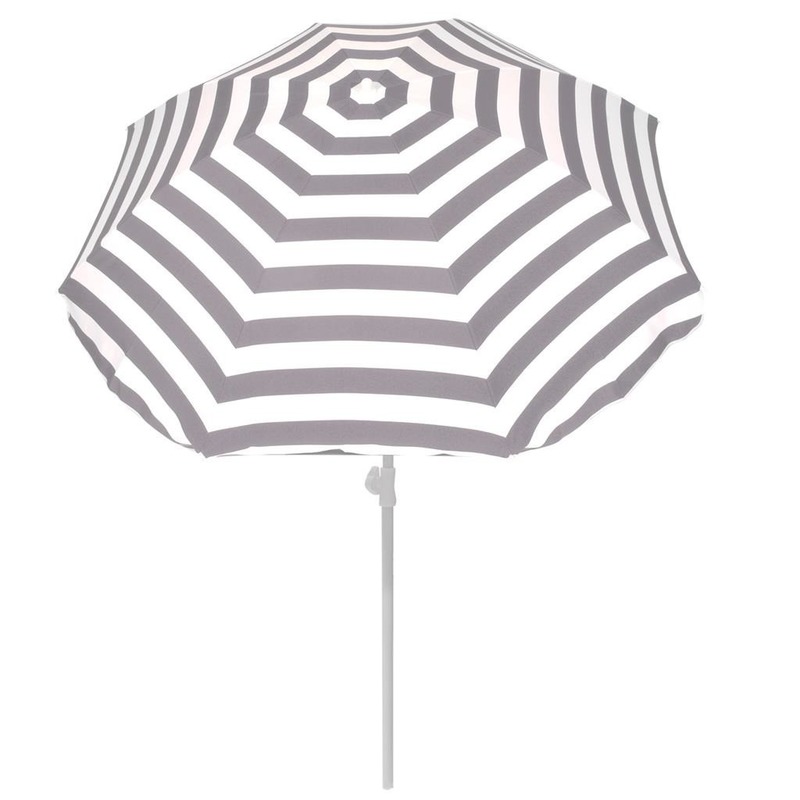 Strand parasol grijs-wit gestreept 180 cm