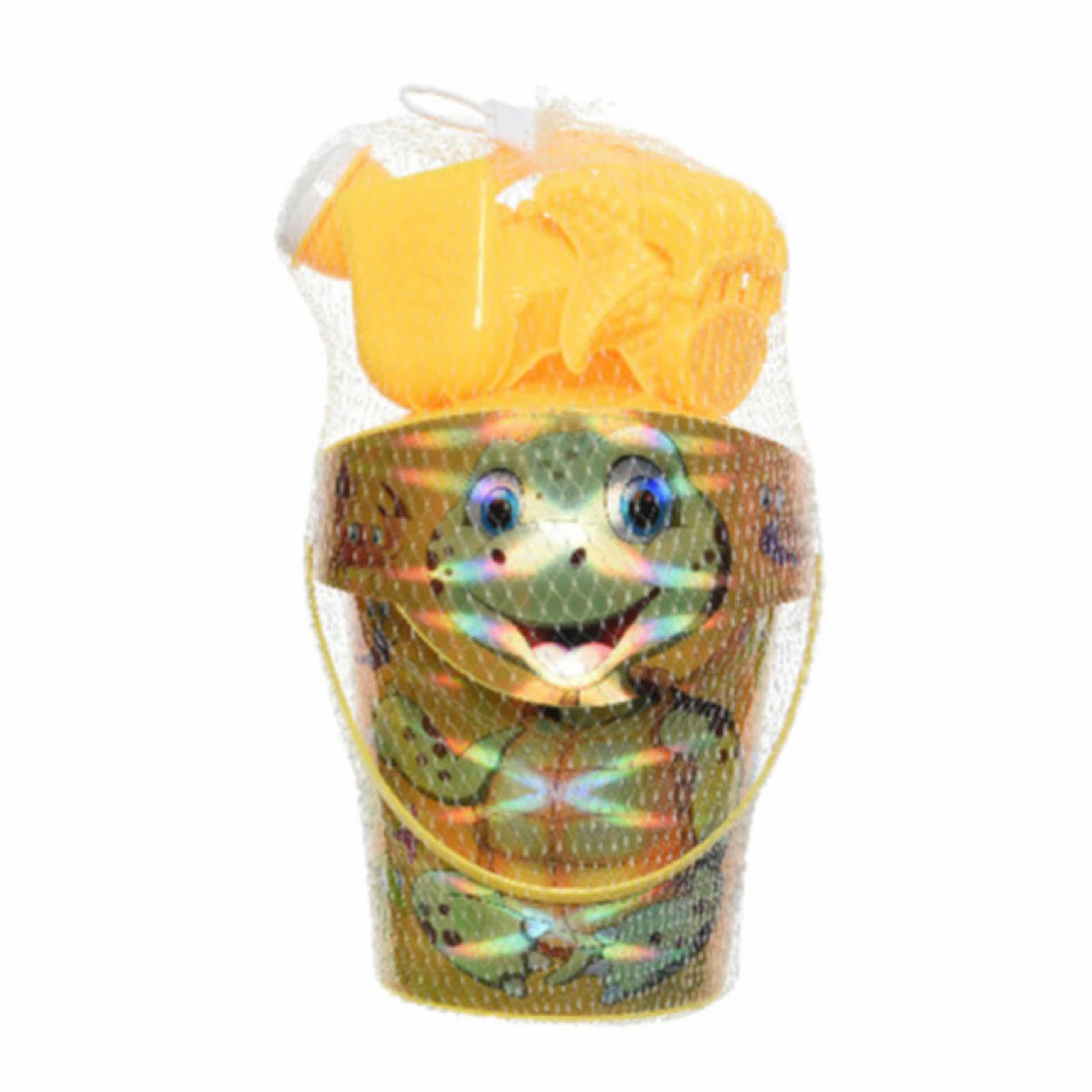 Strandemmer-zandbak speelset geel voor kinderen 19 cm