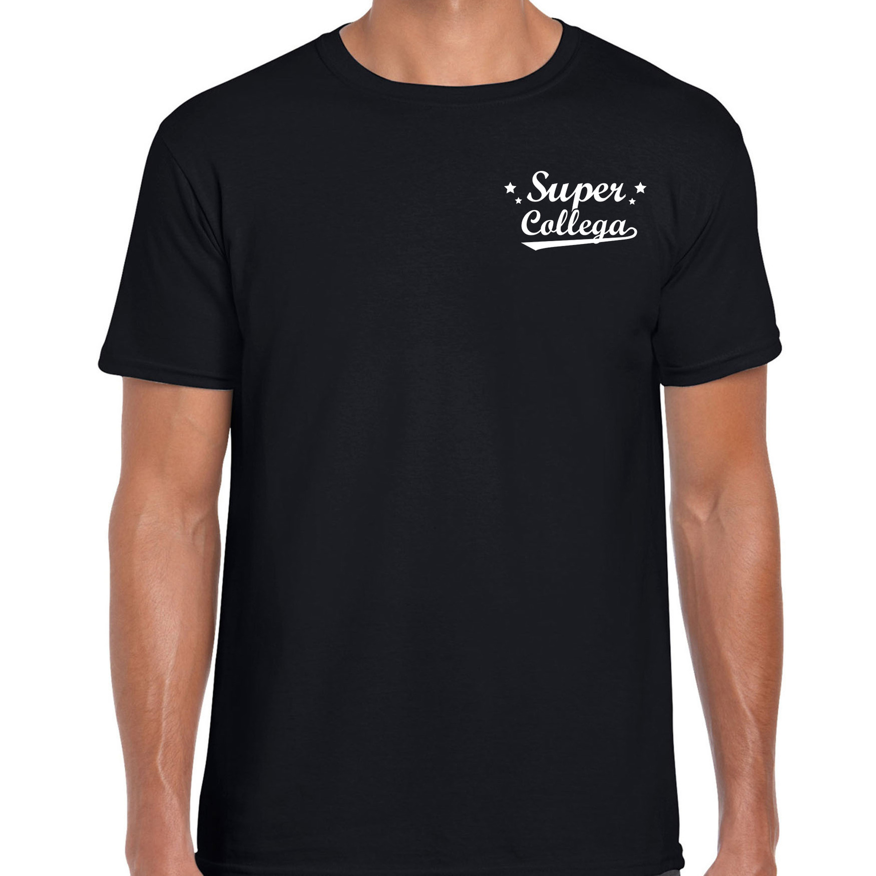 Super collega cadeau t-shirt zwart op borst voor heren