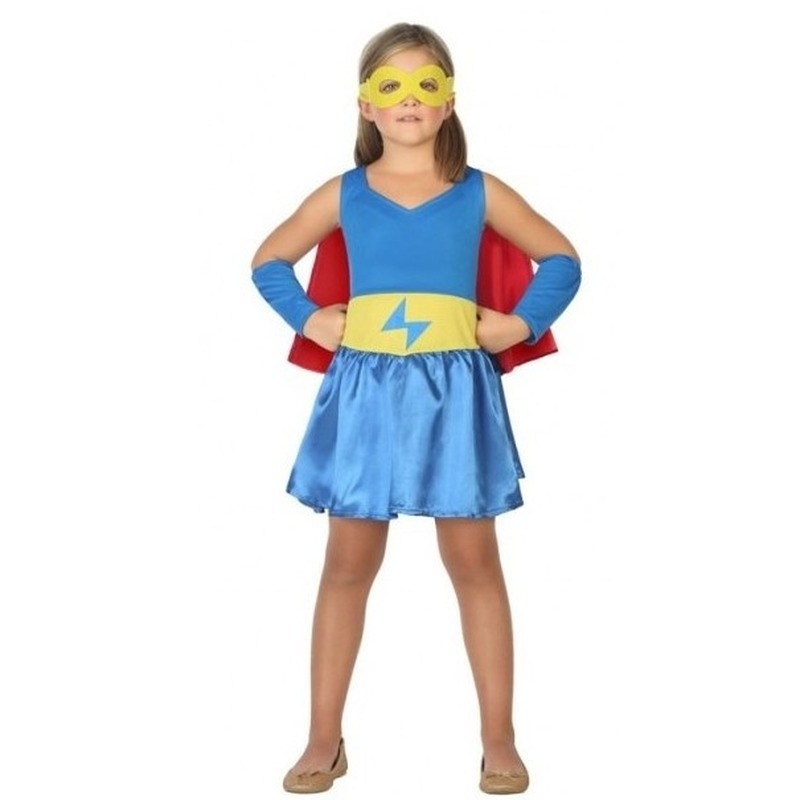 Supergirl jurk-jurkje verkleed kostuum voor meisjes