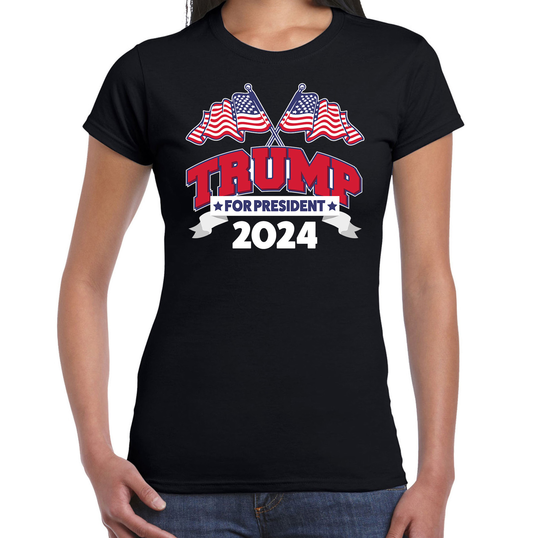 T-shirt Trump dames 2024 electie fout-grappig voor carnaval