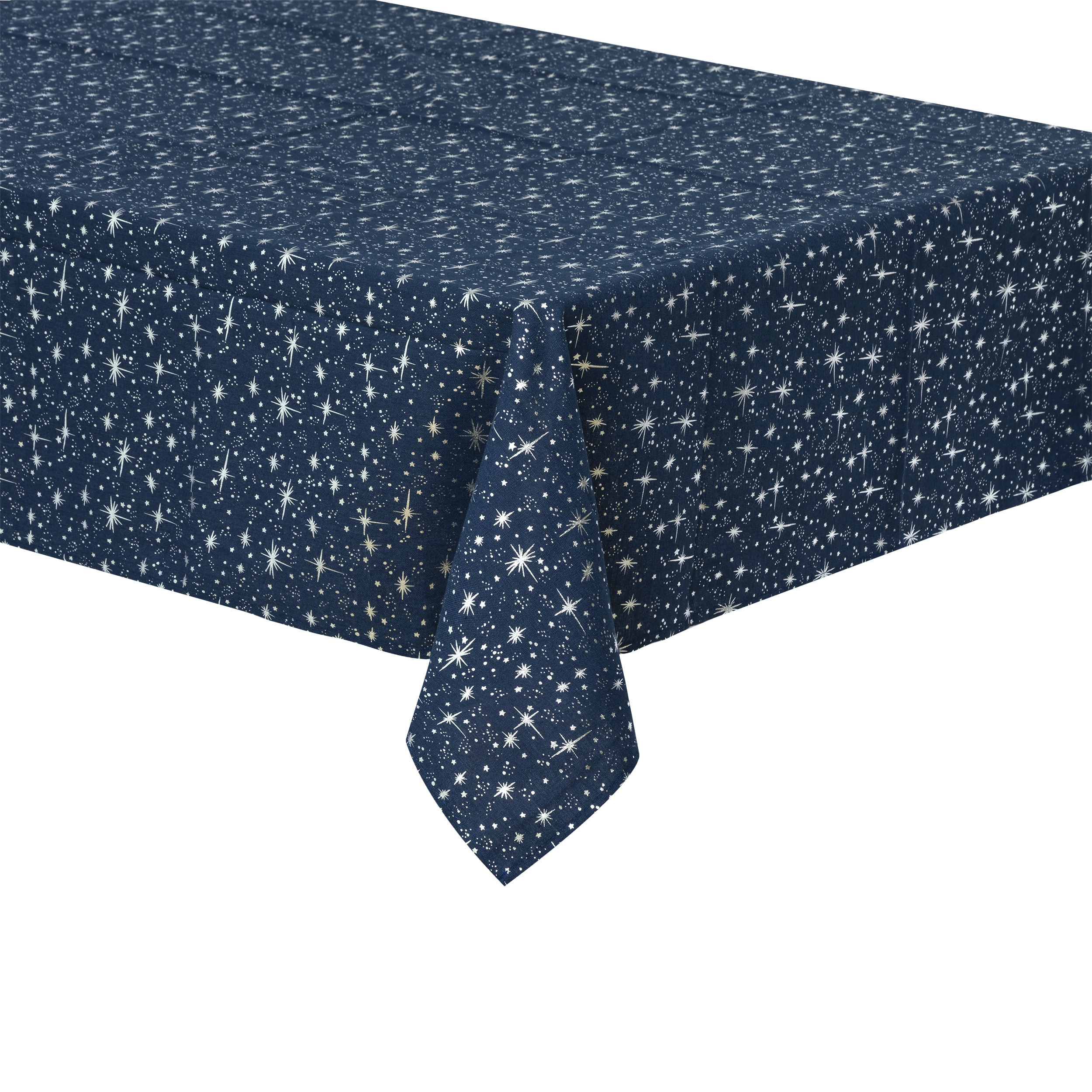 Tafelkleed-tafellaken blauw sterrenhemel van polyester-katoen formaat 140 x 240 cm