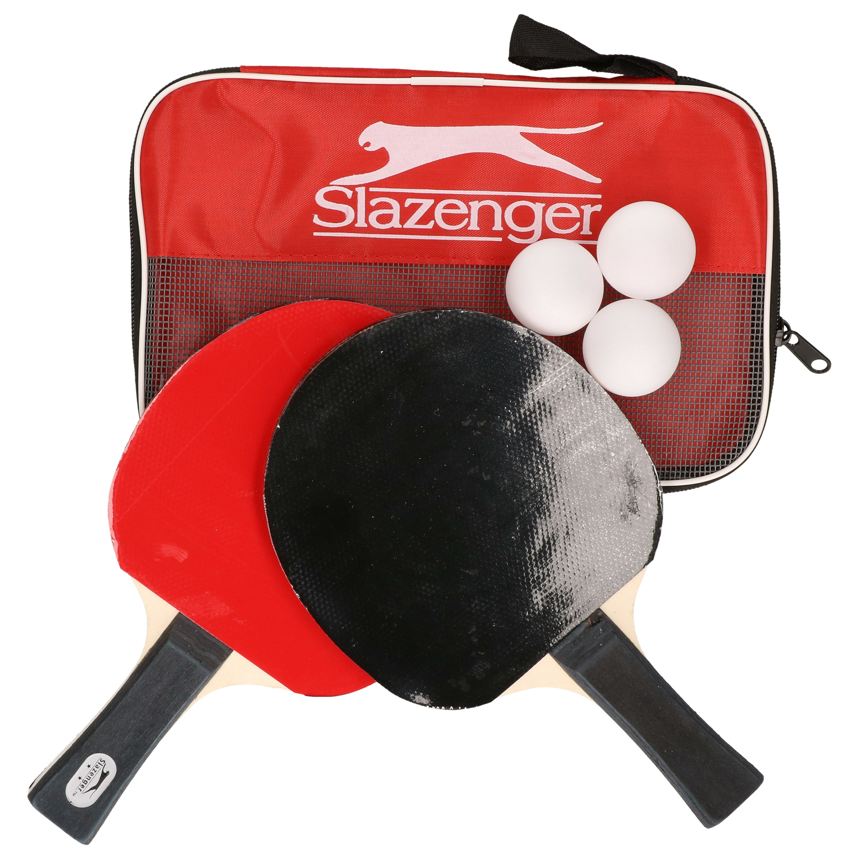 Tafeltennis-Ping Pong set met 2 batjes en 3 ballen in opbergtas